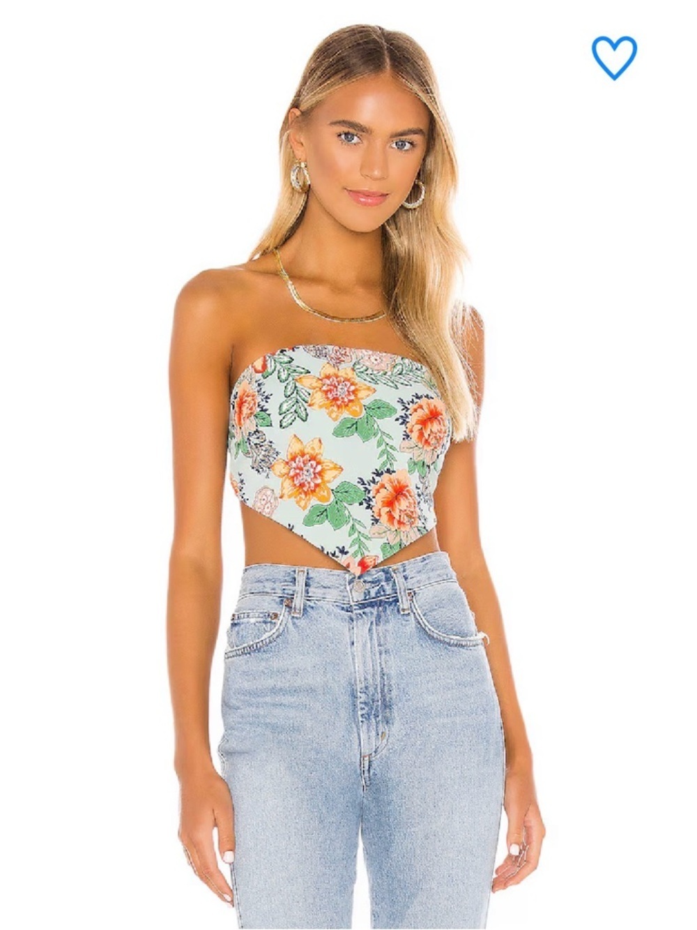 SUPERDOWN Sophia Floral Bandana Top Size S